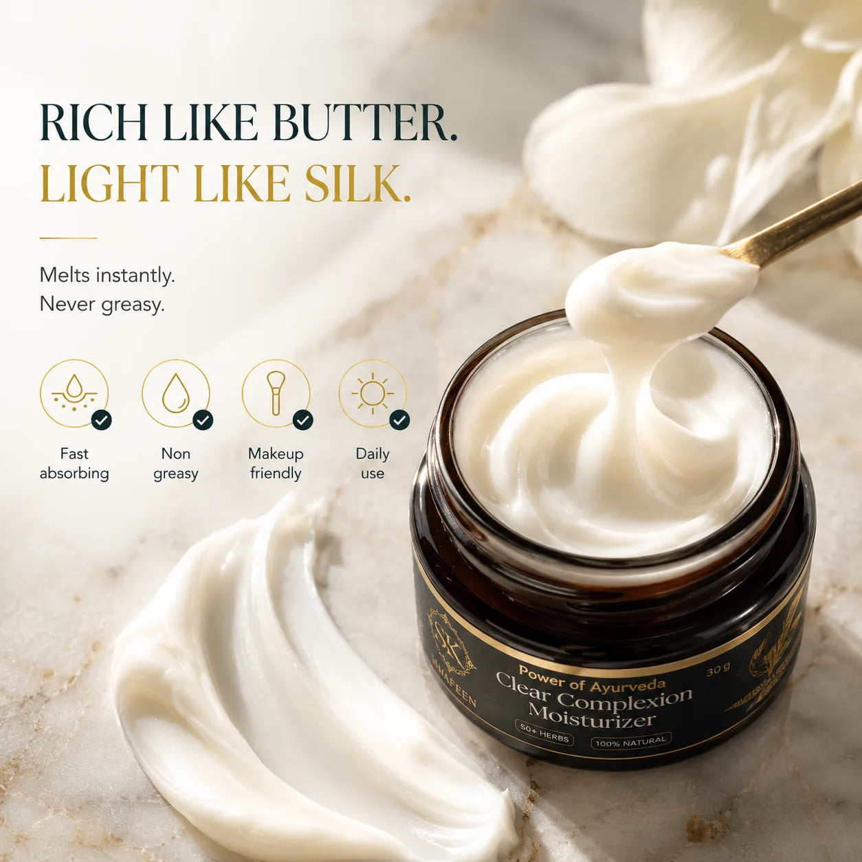 Clear Complexion Moisturizer – 50+ Herbs Ayurvedic Radiance Cream