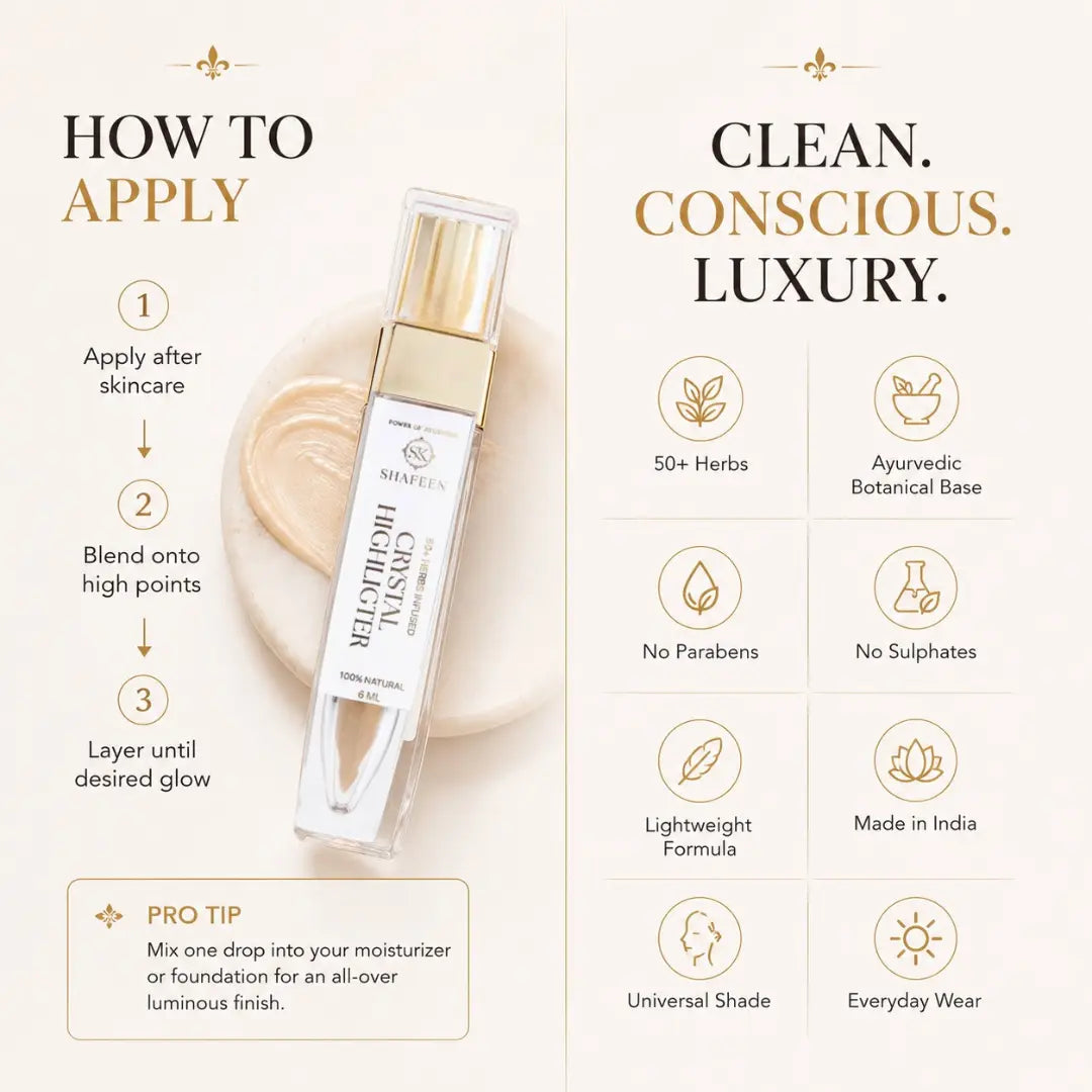 Crystal Champagne Highlighter: Ayurvedic Skincare Glow