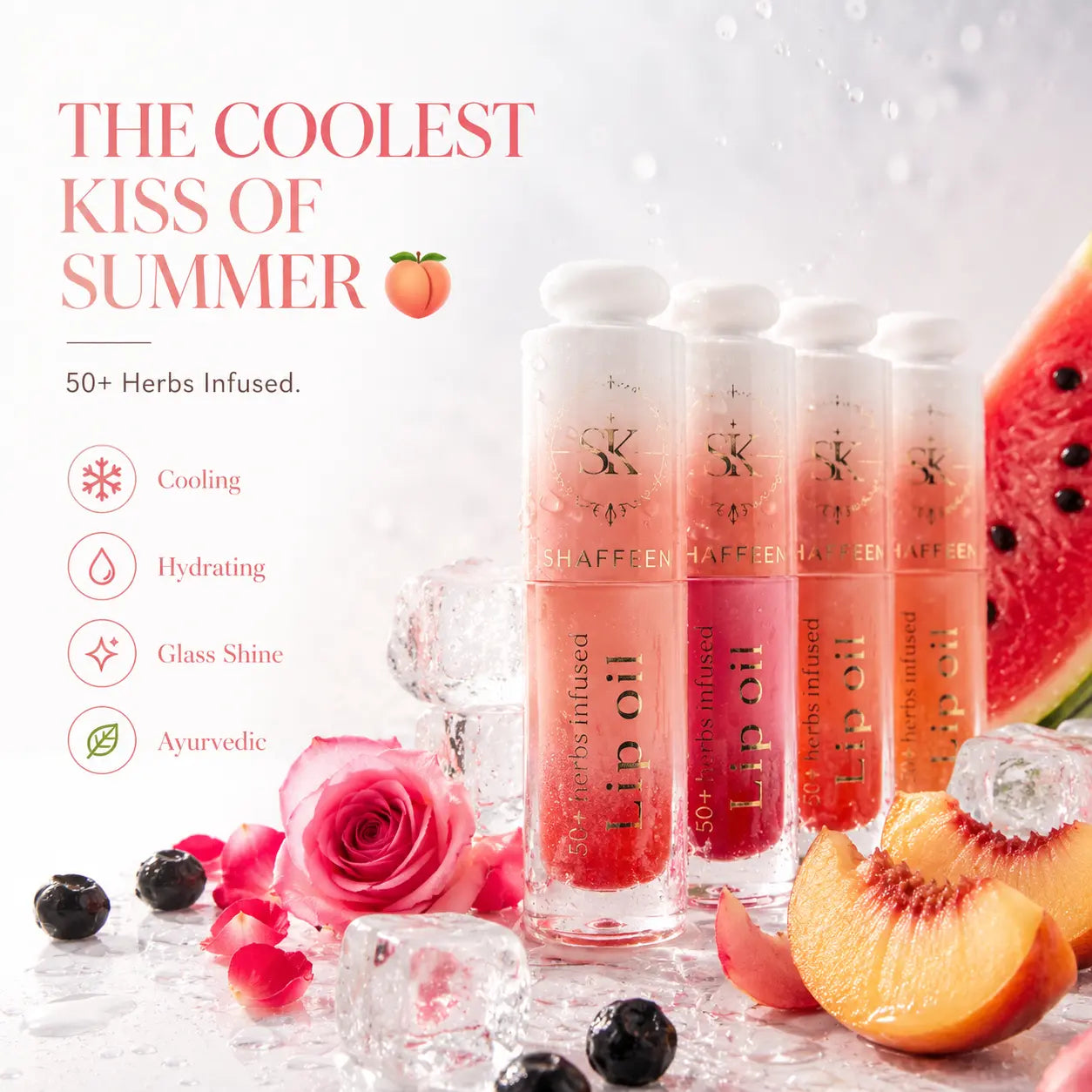 Icy Drips Tinted Lip Oil – 50 + Ayurvedic Herbs infused