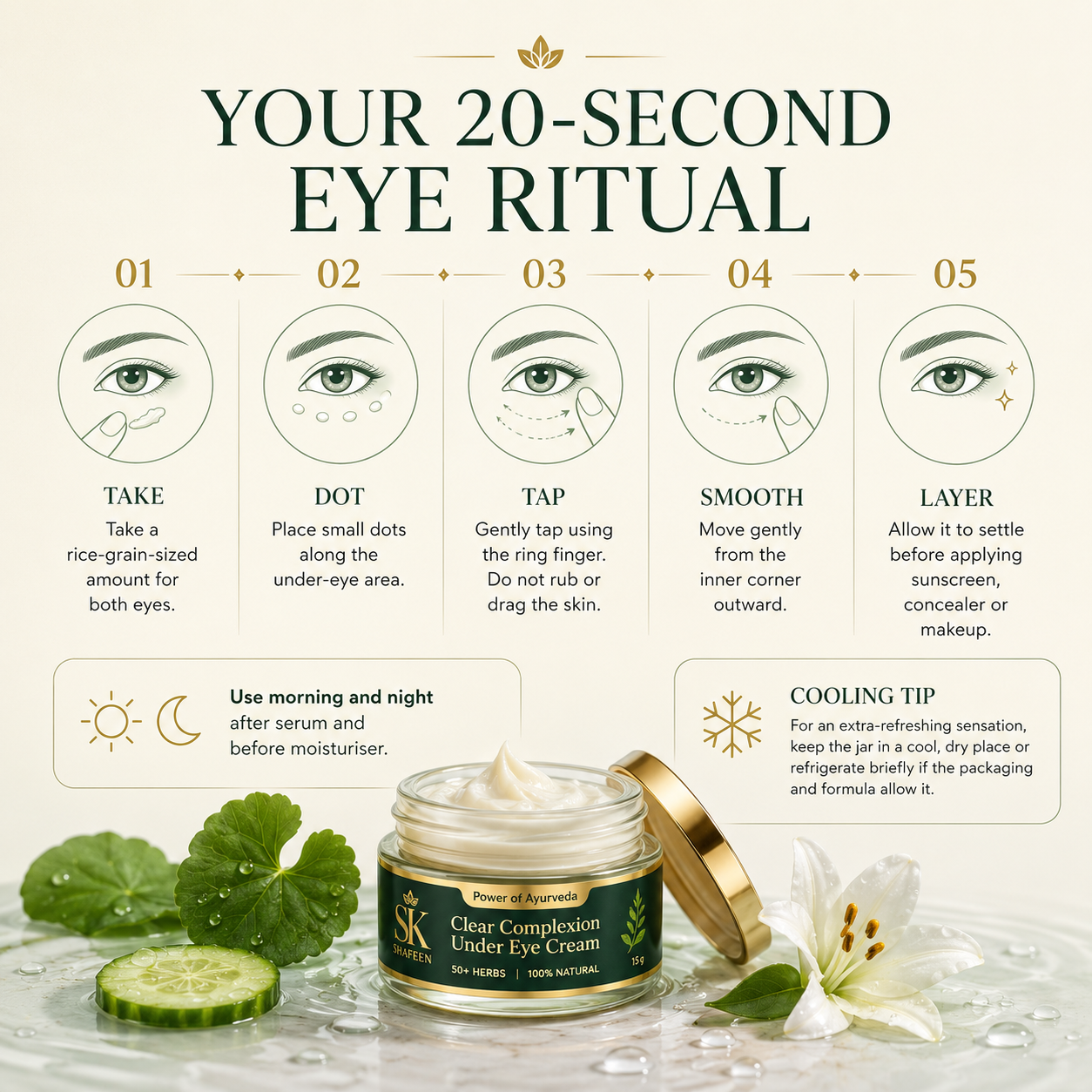 Clear Complexion Under Eye Cream powered by  50+ Ayurvedic Herbs