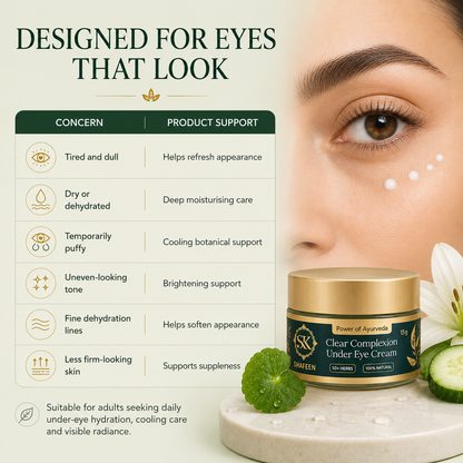Clear Complexion Under Eye Cream powered by  50+ Ayurvedic Herbs