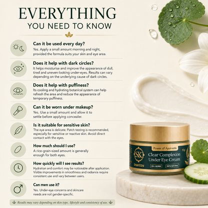 Clear Complexion Under Eye Cream powered by  50+ Ayurvedic Herbs