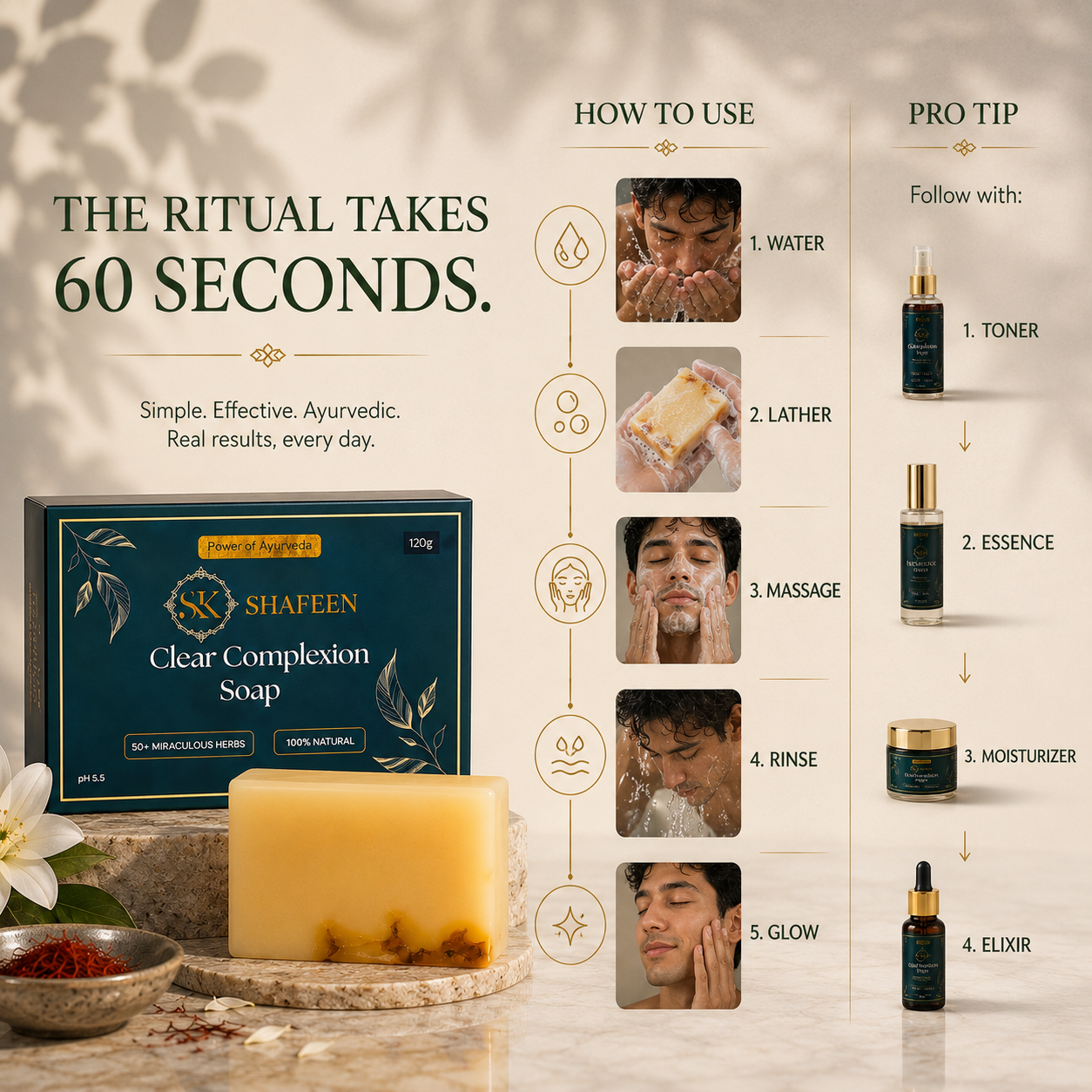 Clear Complexion Soap – Infused with 50+ Ayurvedic Herbs
