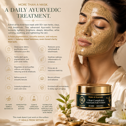 Clear Complexion Ayurvedic Face Mask - 50+ Herbal Alchemy for Glowing Skin