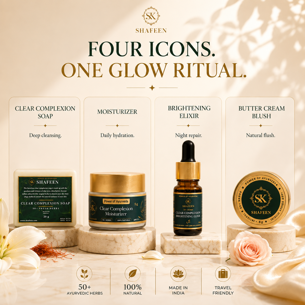 Glow Combo 65% off - Top Best-seller Infused with 50 + Ayurvedic Herbs