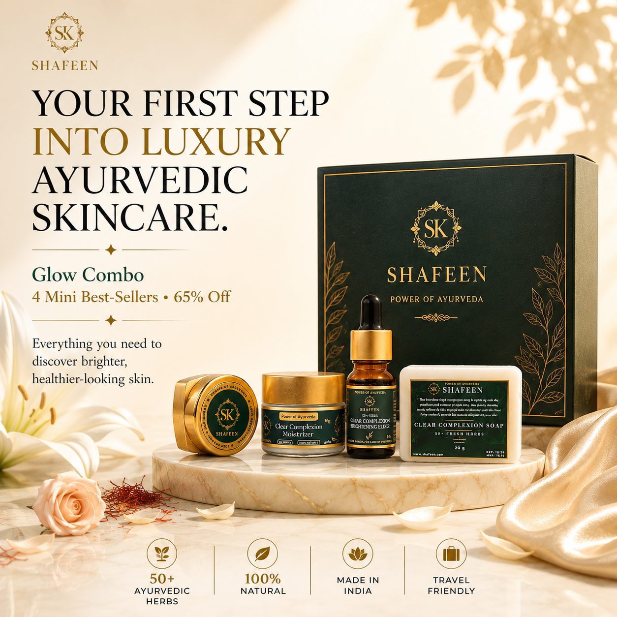 Glow Combo 65% off - Top Best-seller Infused with 50 + Ayurvedic Herbs
