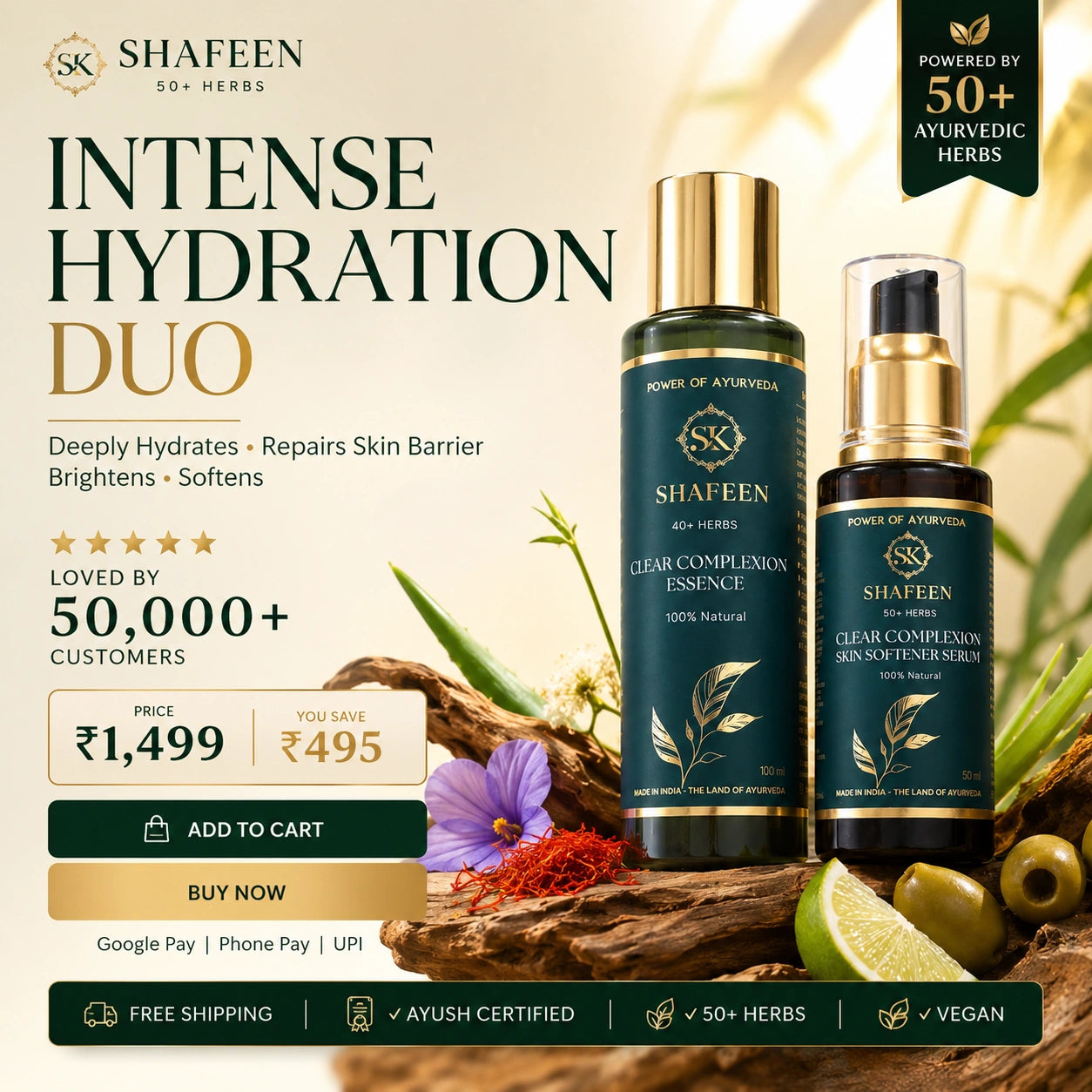 Intense Hydration duo - Essence + Skin Softener Serum
