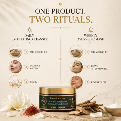 Clear Complexion Ayurvedic Face Mask - 50+ Herbal Alchemy for Glowing Skin