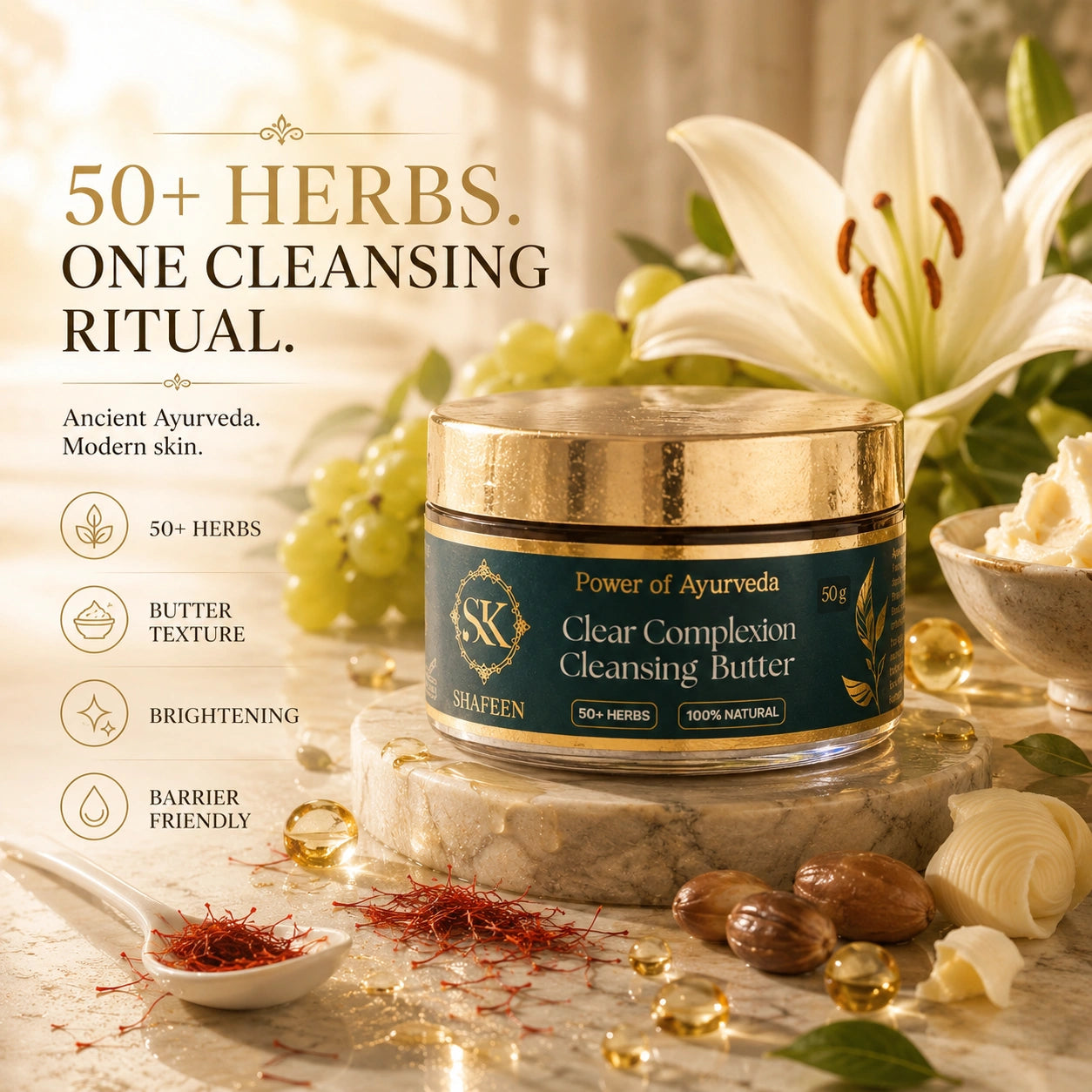 Clear Complexion Cleansing Butter – 50+ Ayurvedic Herbs