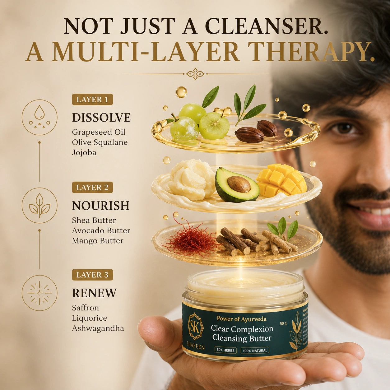 Clear Complexion Cleansing Butter – 50+ Ayurvedic Herbs