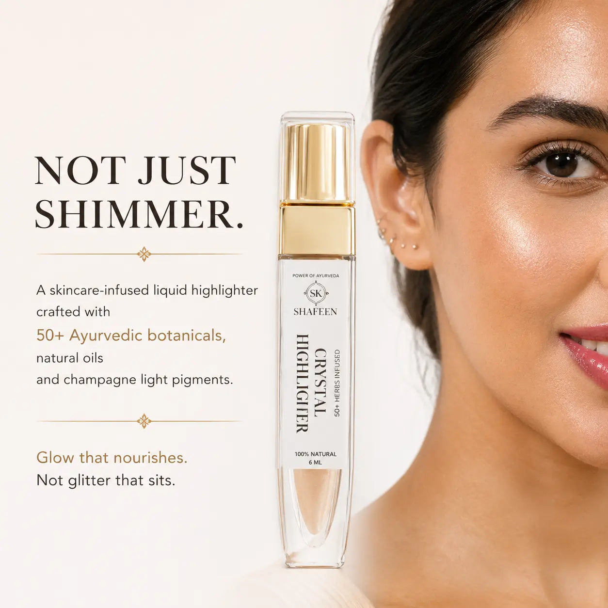 Crystal Champagne Highlighter: Ayurvedic Skincare Glow