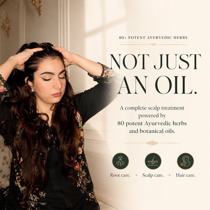 All-In-One Hair Oil: 80 Potent Ayurvedic Herbs | Shafeen