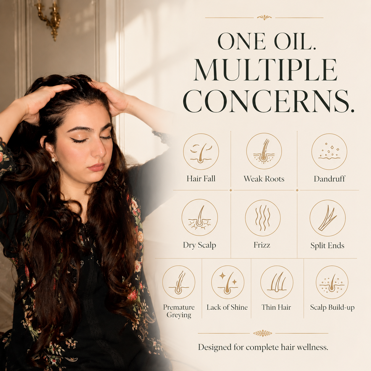 All-In-One Hair Oil: 80 Potent Ayurvedic Herbs | Shafeen