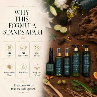 All-In-One Hair Oil: 80 Potent Ayurvedic Herbs | Shafeen