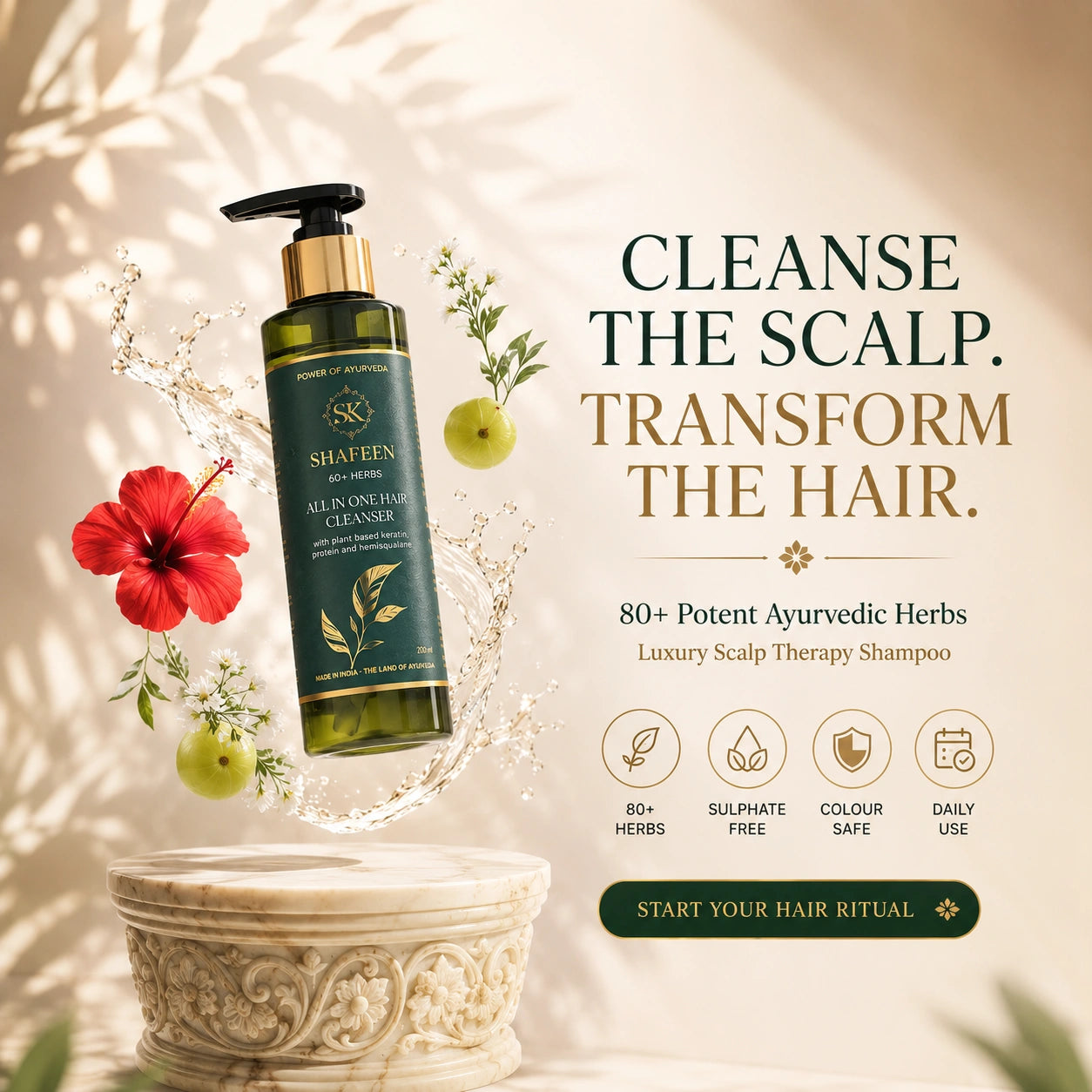 Hair Cleanser | Shampoo – Infused with 80+ Ayurvedic Herbs