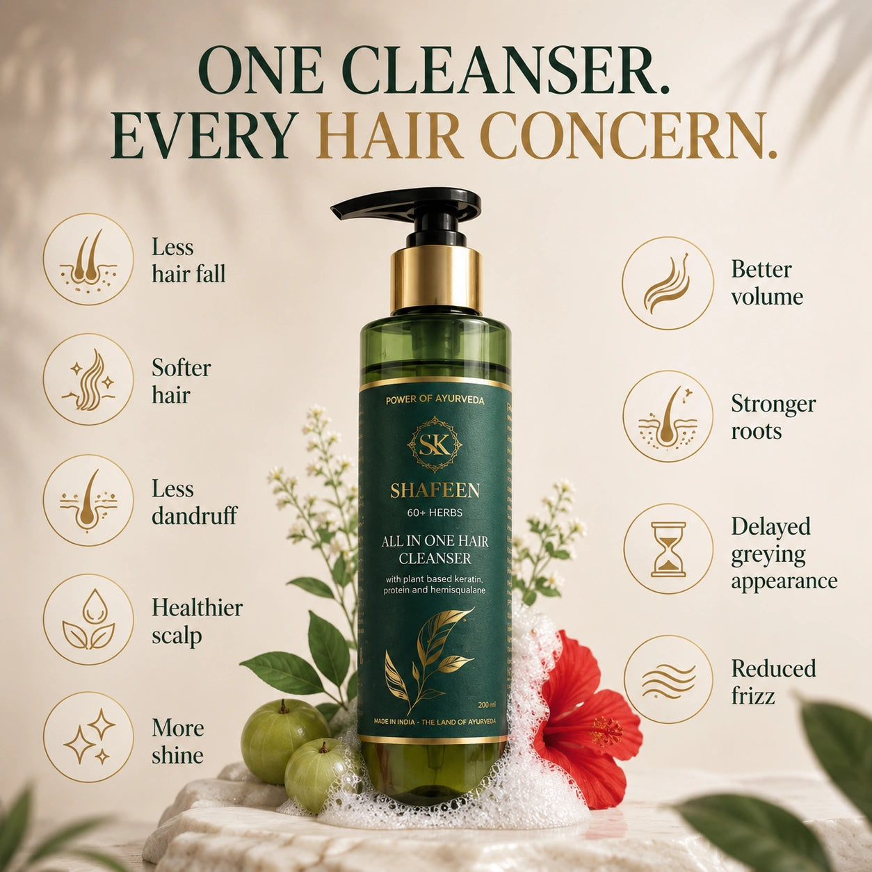 Hair Cleanser | Shampoo – Infused with 80+ Ayurvedic Herbs
