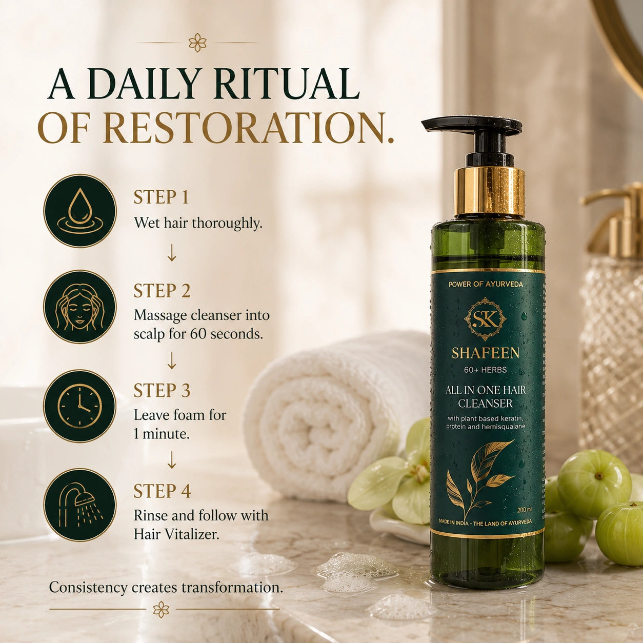 Hair Cleanser | Shampoo – Infused with 80+ Ayurvedic Herbs