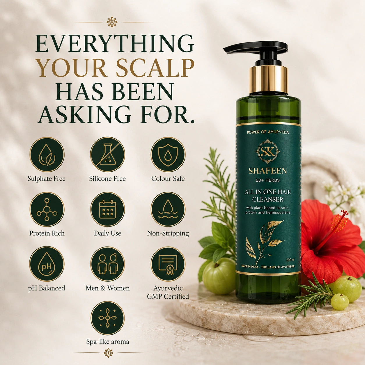 Hair Cleanser | Shampoo – Infused with 80+ Ayurvedic Herbs