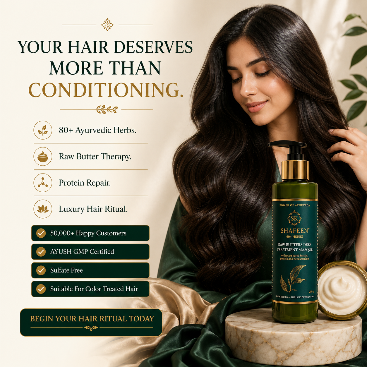 Raw Butters Hair Masque: 60 Rare Ayurvedic Herbs