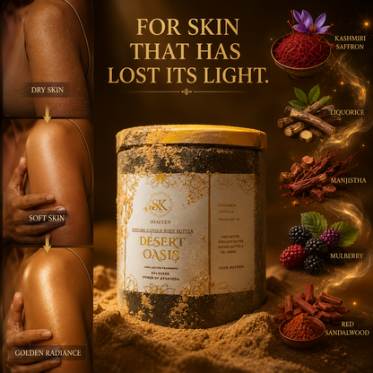 Desert Oasis Ayurvedic Candle Body Butter – 50+ Herbs