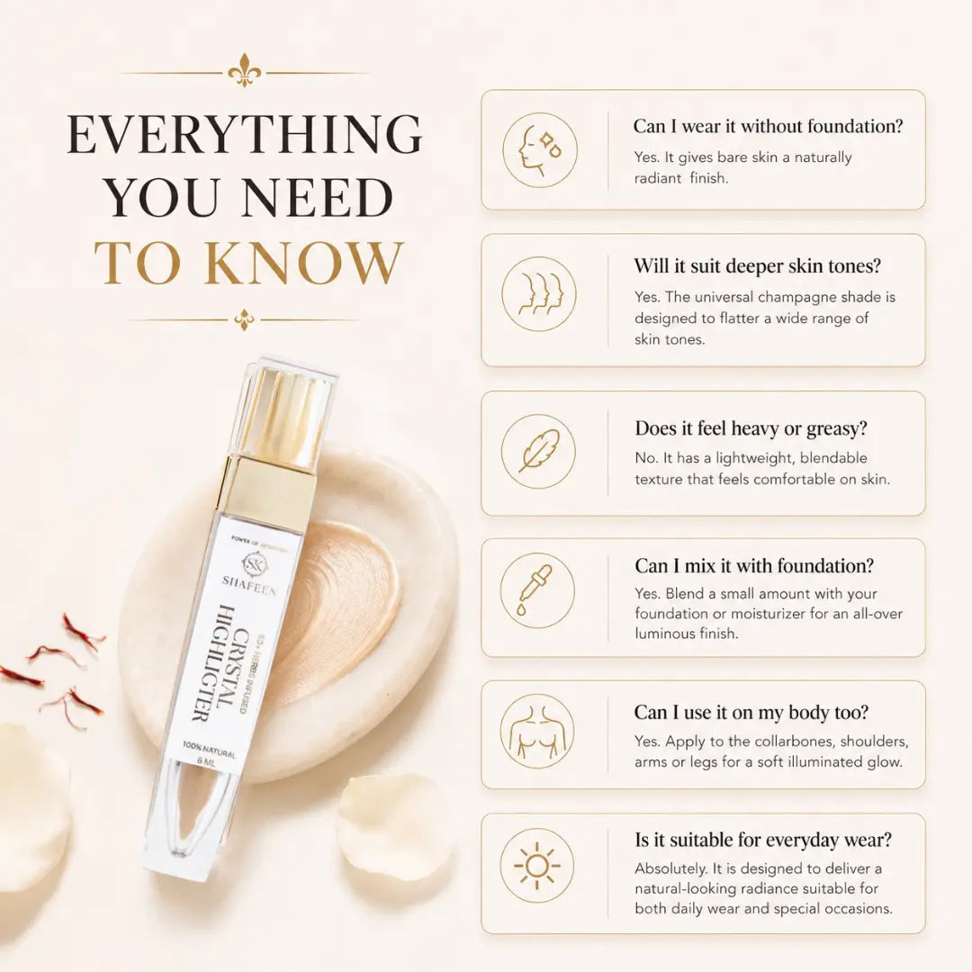 Crystal Champagne Highlighter: Ayurvedic Skincare Glow