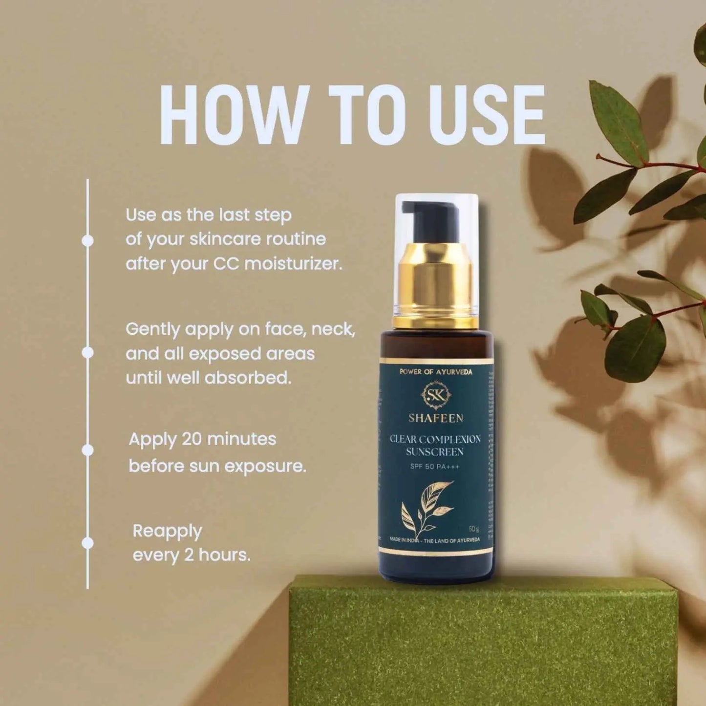 Day CC Ayurvedic Sunscreen SPF 50 | UVA, UVB & PA+++ Protection