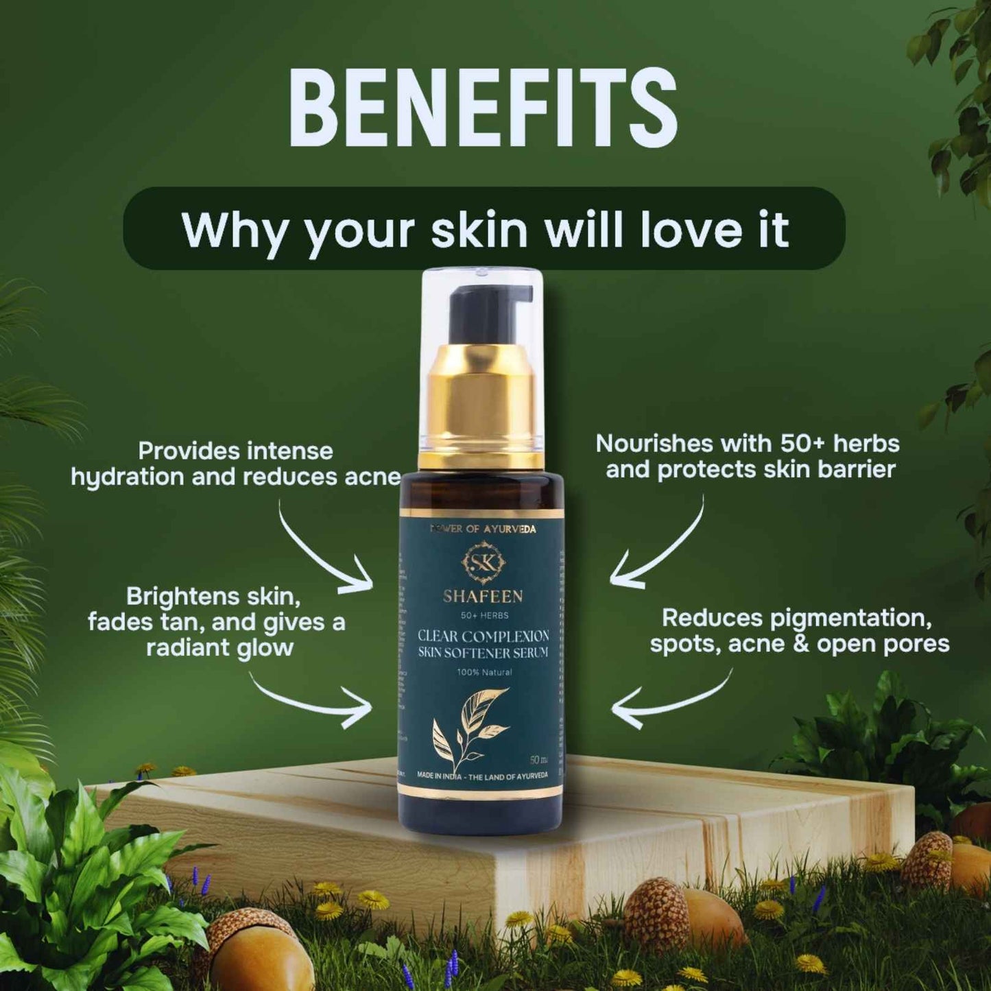 Clear Complexion Skin Softener Serum - 50+ herbs infused