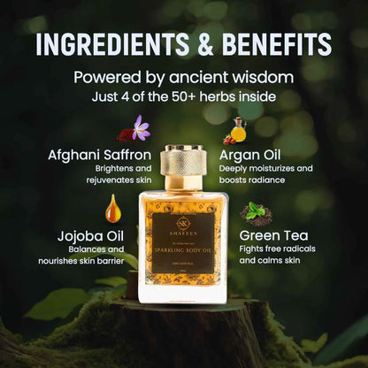 Sparkling Body Oil – Infused with 50+ Ayurvedic Herbs
