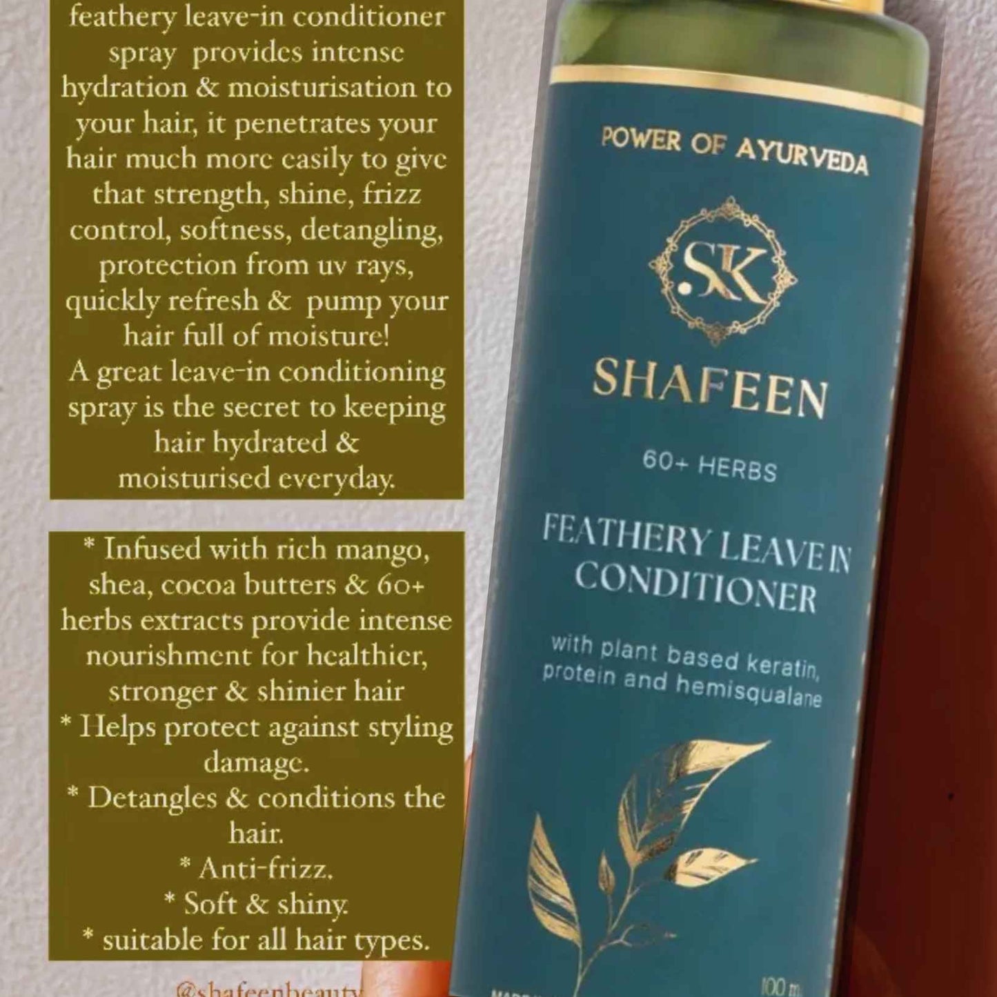 Feathery Leave-In Conditioner – 80+ Herbs + Triple Protein Bond Complex