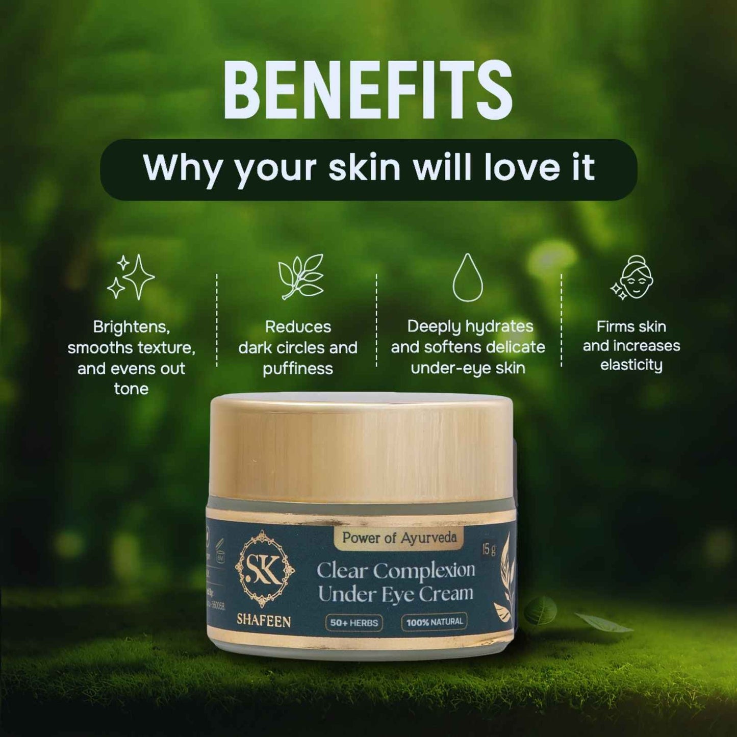 Clear Complexion Under Eye Cream powered by  50+ Ayurvedic Herbs (Copy)