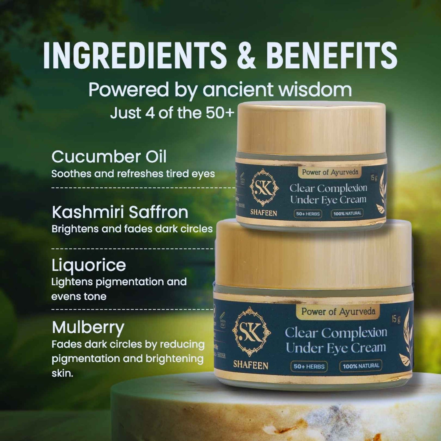 Clear Complexion Under Eye Cream powered by  50+ Ayurvedic Herbs (Copy)