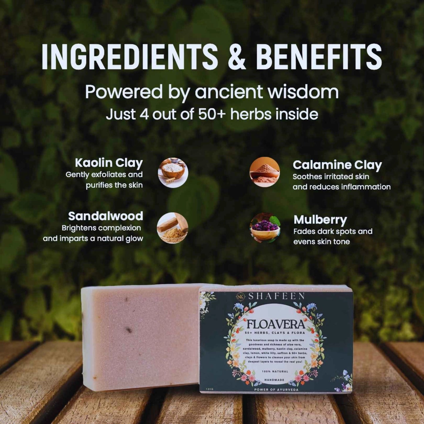 Floavera Soap infused with 50+ Herbs, Clays & Flora