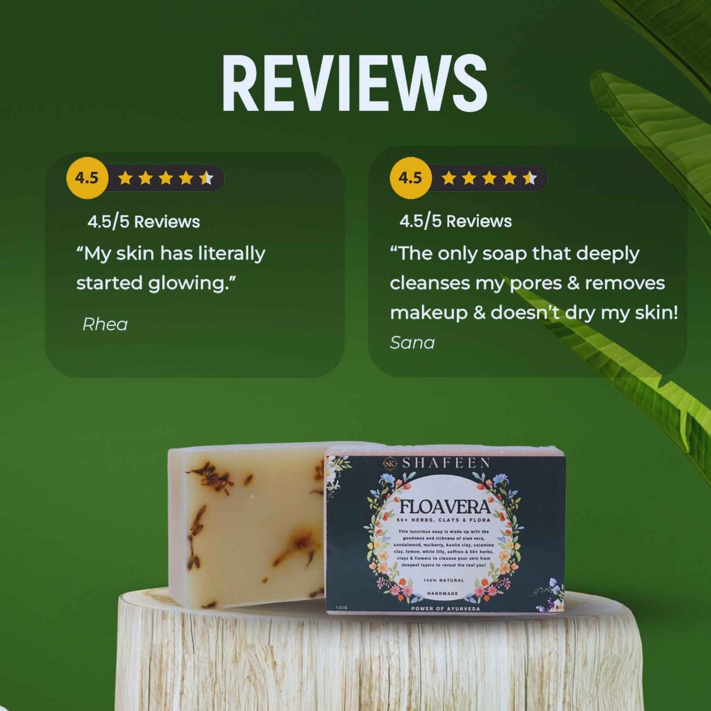 Floavera Soap infused with 50+ Herbs, Clays & Flora
