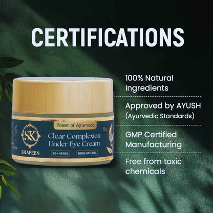 Clear Complexion Under Eye Cream powered by  50+ Ayurvedic Herbs