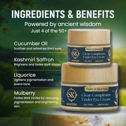 Clear Complexion Under Eye Cream powered by  50+ Ayurvedic Herbs