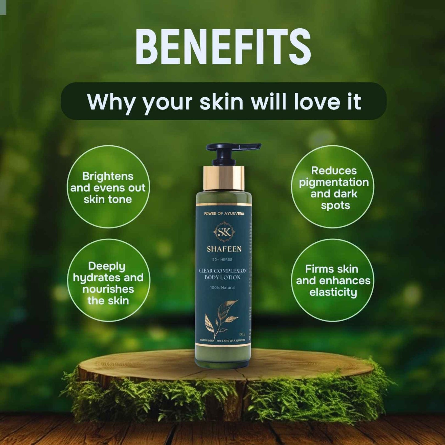 Clear Complexion Ayurvedic Body Lotion – Infused with 50+ Rare Herbs (Copy)