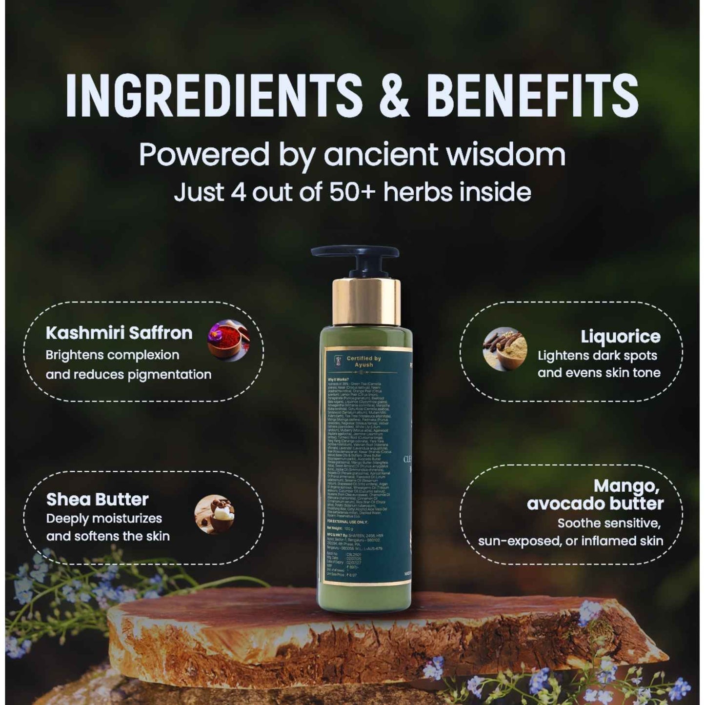 Clear Complexion Ayurvedic Body Lotion – Infused with 50+ Rare Herbs (Copy)