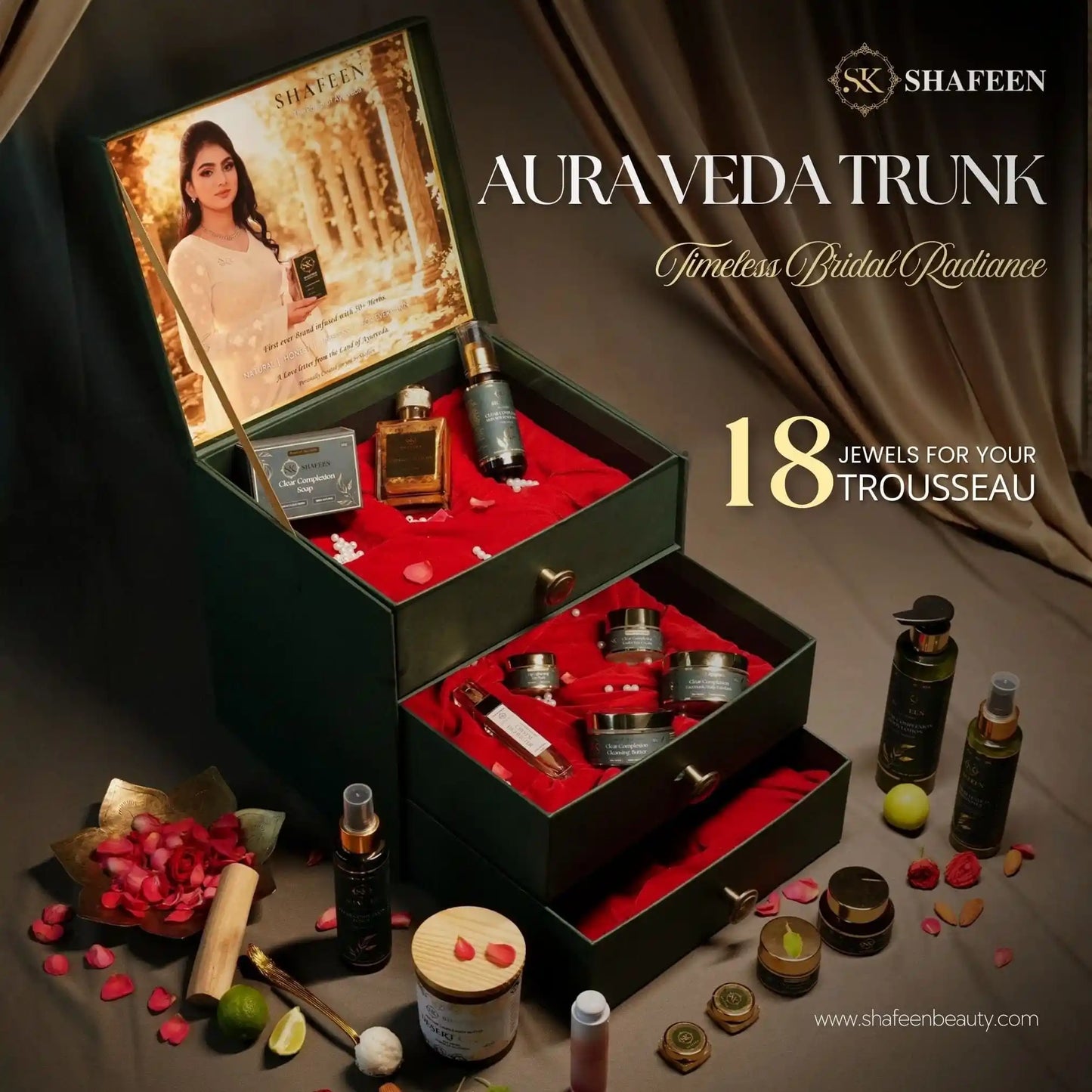 Aura Veda Trunk - The Flawless Bride Ritual Box by Shafeen Beauty