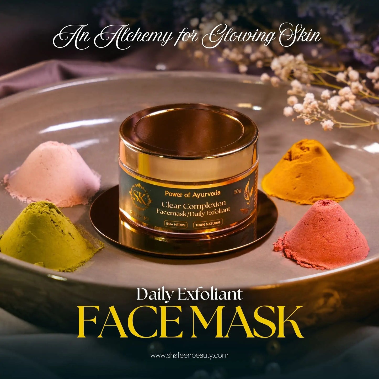 Clear Complexion Ayurvedic Face Mask – 50+ Herbal Alchemy for Glowing Skin