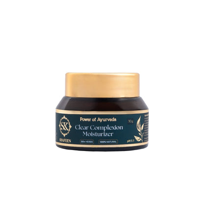 Jar of Clear Complexion Moisturizer by Power of Ayurveda on a white background