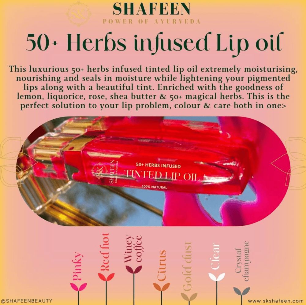 Tinted Lip Oil with 50+ Herbs – Colour Meets Care - skshafeen - shafeen